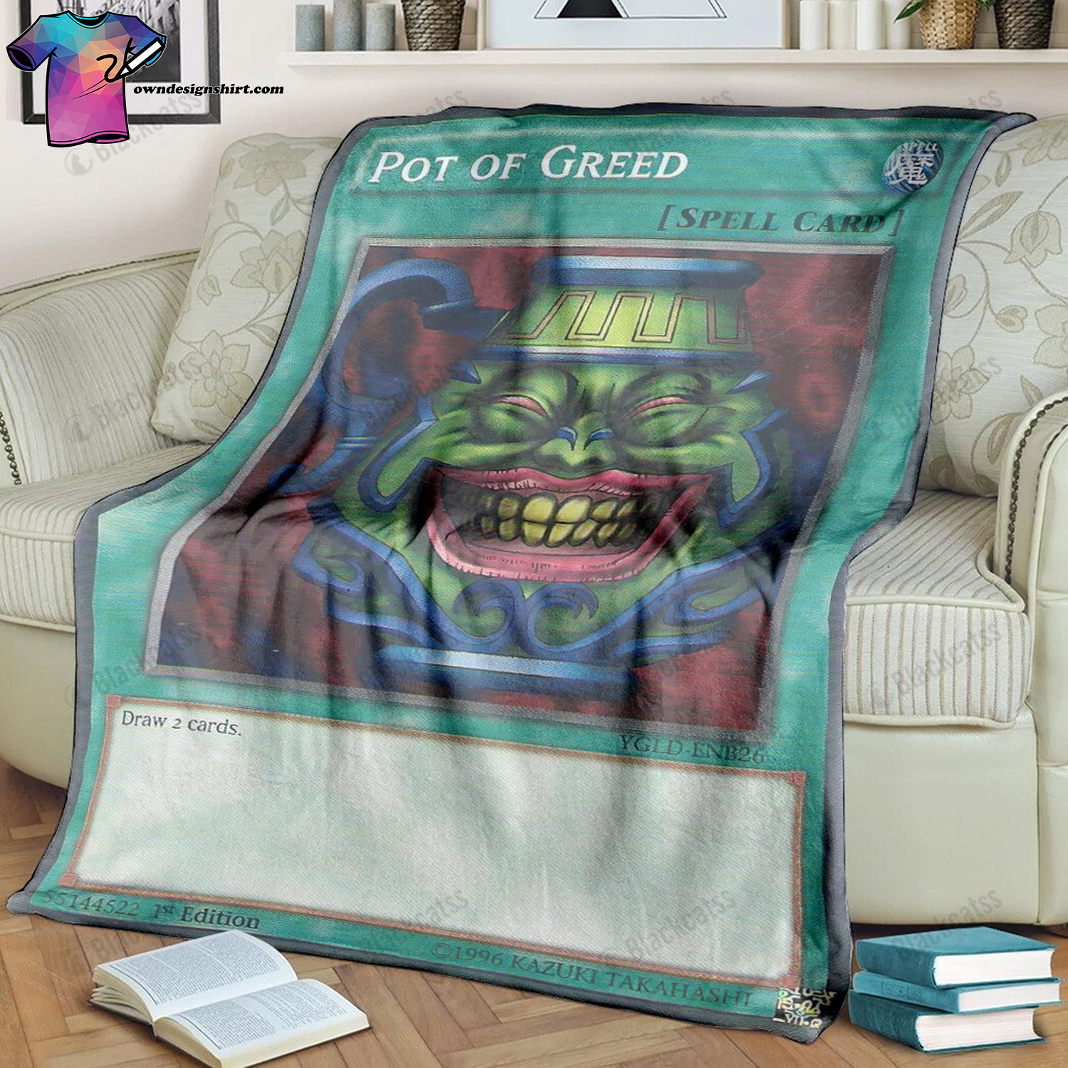 Yu Gi Oh Pot Of Greed Full Print Soft Blanket Yu Gi Oh Pot Of Greed Full Print Soft Blanket