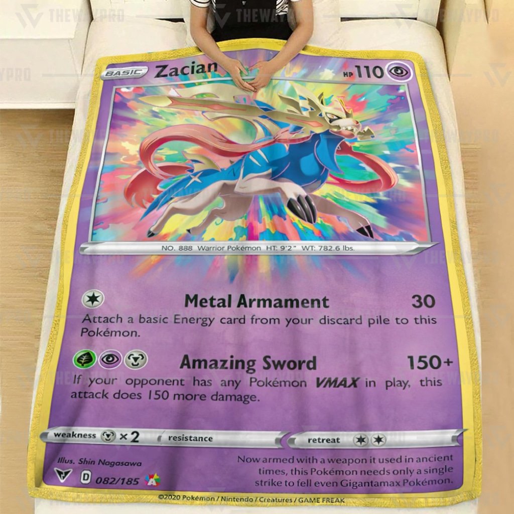 Zacian Vivid Voltage Pokemon Blanket Zacian Vivid Voltage Pokemon Blanket