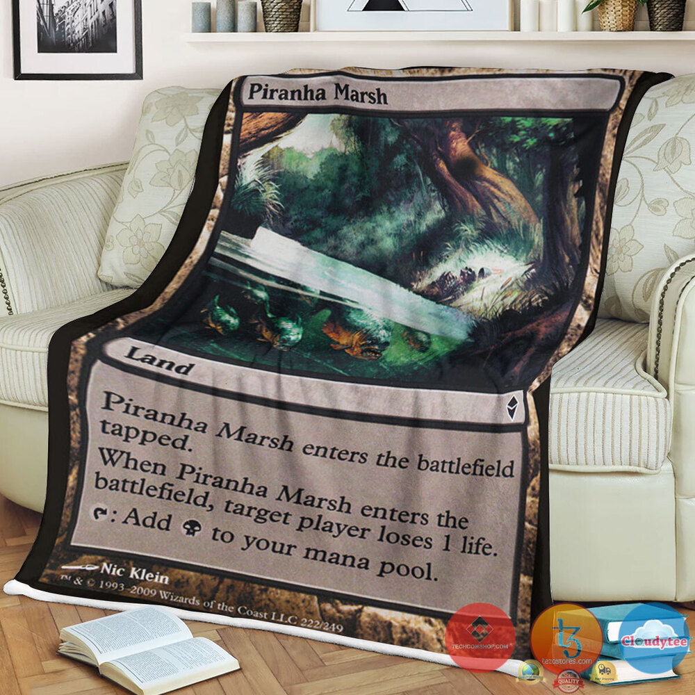 Zen 222 Piranha Marsh Fleece Blanket Zen 222 Piranha Marsh Fleece Blanket