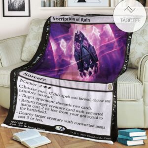Znr 108 Inscription Of Ruin Mtg Game Magic The Gathering Fleece Blanket