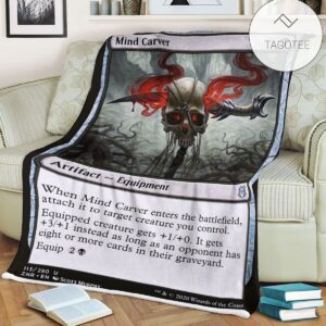 Znr 113 Mind Carver Mtg Game Magic The Gathering Fleece Blanket