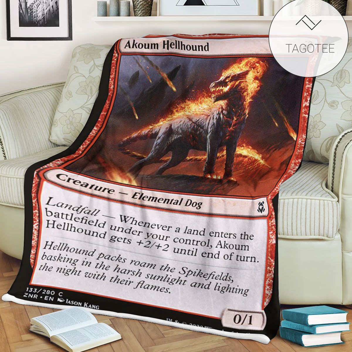 Znr 133 Akoum Hellhound Mtg Game Magic The Gathering Fleece Blanket Znr 133 Akoum Hellhound Mtg Game Magic The Gathering Fleece Blanket