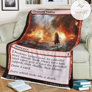 Znr 137 Cleansing Wildfire Mtg Game Magic The Gathering Fleece Blanket