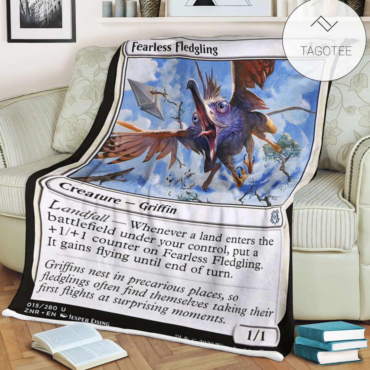 Znr 15 Fearless Fledgling Mtg Game Magic The Gathering Fleece Blanket Znr 15 Fearless Fledgling Mtg Game Magic The Gathering Fleece Blanket