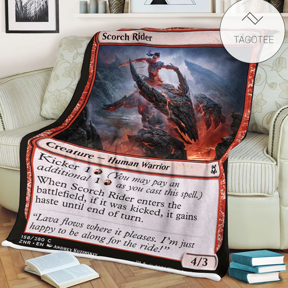Znr 158 Scorch Rider Mtg Game Magic The Gathering Fleece Blanket Znr 158 Scorch Rider Mtg Game Magic The Gathering Fleece Blanket