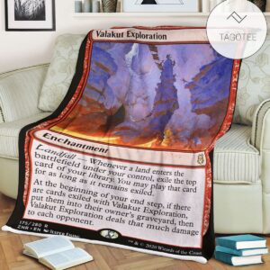 Znr 175 Valakut Exploration Mtg Game Magic The Gathering Fleece Blanket
