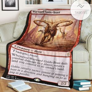 Znr 176 Wayward Guide Beast Mtg Game Magic The Gathering Fleece Blanket