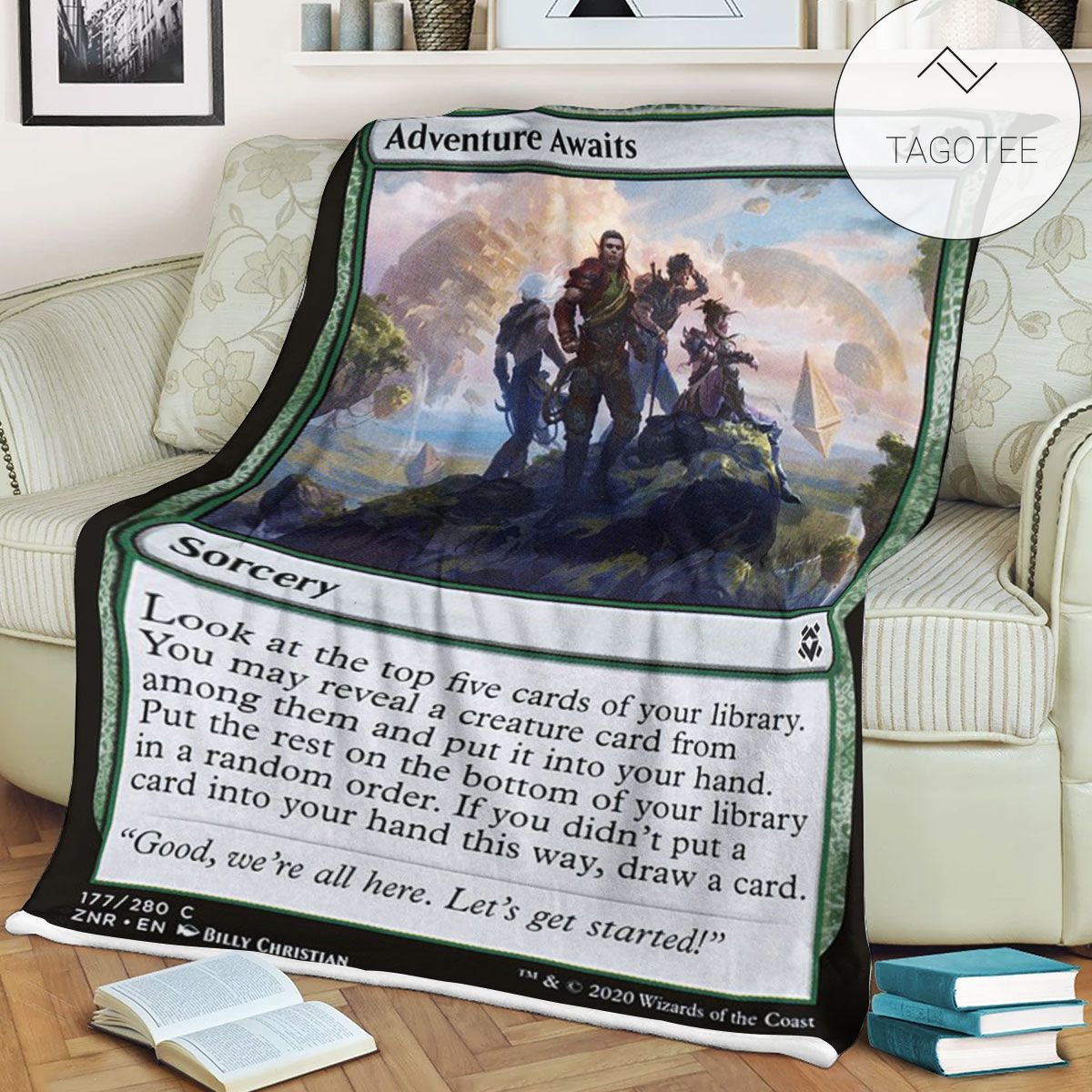 Znr 177 Adventure Awaits Mtg Game Magic The Gathering Fleece Blanket Znr 177 Adventure Awaits Mtg Game Magic The Gathering Fleece Blanket
