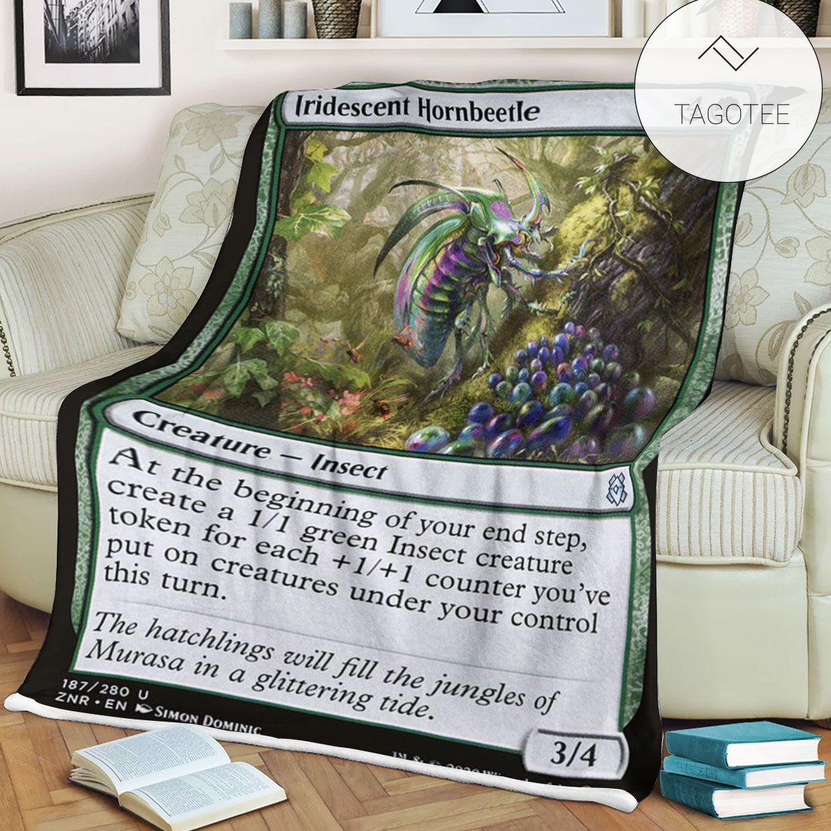 Znr 187 Iridescent Hornbeetle Mtg Game Magic The Gathering Fleece Blanket Znr 187 Iridescent Hornbeetle Mtg Game Magic The Gathering Fleece Blanket