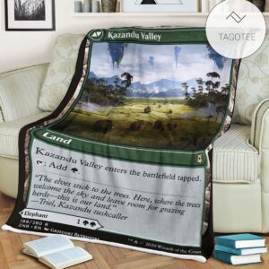 Znr 189 Kazandu Valley Mtg Game Magic The Gathering Fleece Blanket