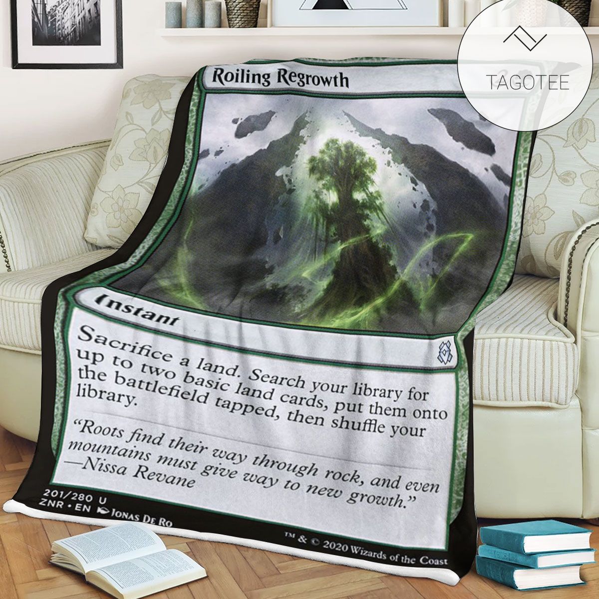 Znr 201 Roiling Regrowth Mtg Game Magic The Gathering Fleece Blanket Znr 201 Roiling Regrowth Mtg Game Magic The Gathering Fleece Blanket