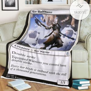Znr 21 Kor Blademaster Mtg Game Magic The Gathering Fleece Blanket