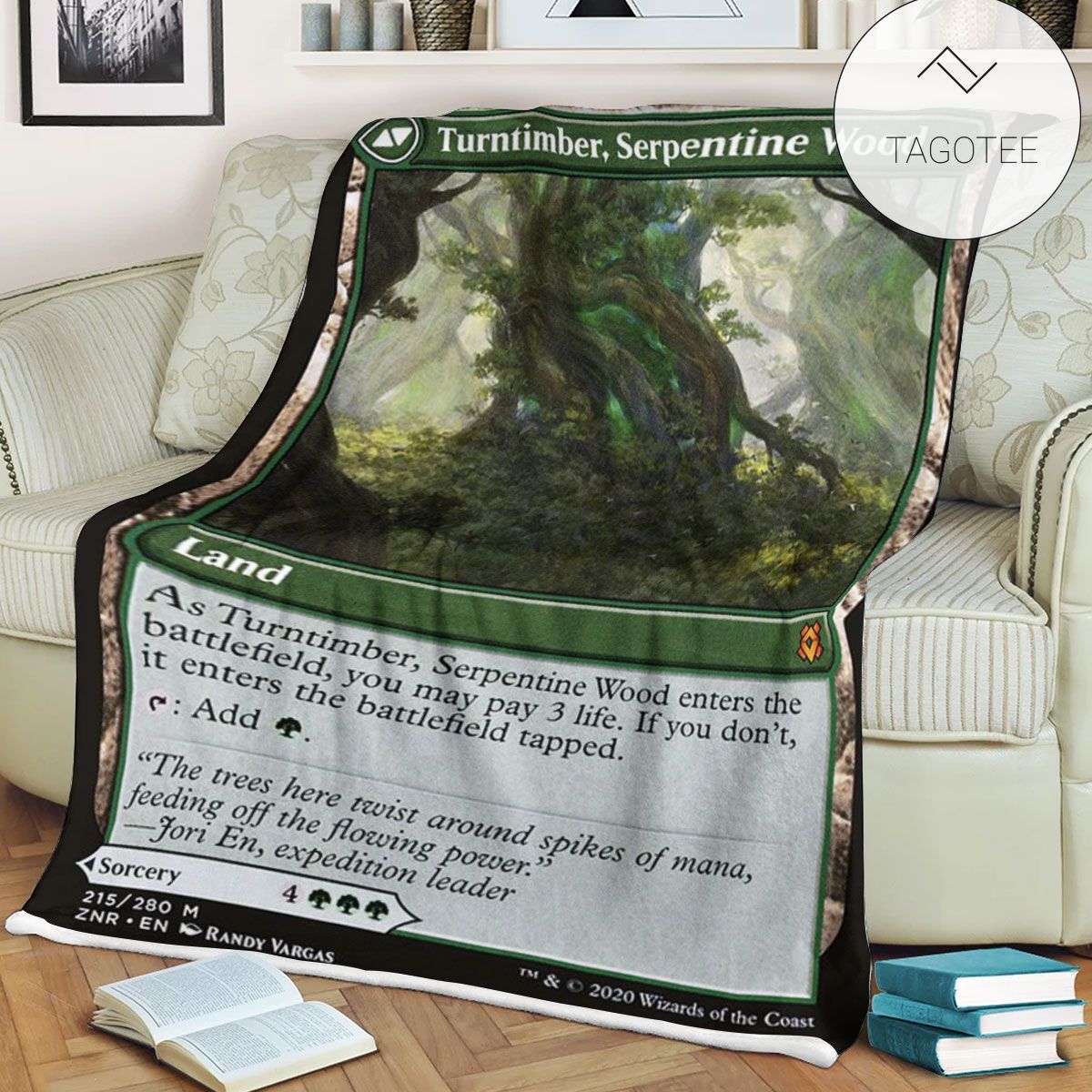 Znr 215 Turntimber Serpentine Wood Mtg Game Magic The Gathering Fleece Blanket Znr 215 Turntimber Serpentine Wood Mtg Game Magic The Gathering Fleece Blanket