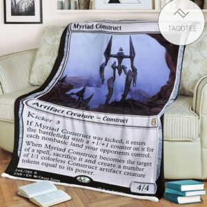 Znr 246 Myriad Construct Mtg Game Magic The Gathering Fleece Blanket