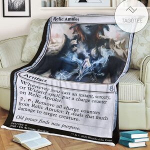 Znr 247 Relic Amulet Mtg Game Magic The Gathering Fleece Blanket