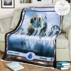 Znr 270 Island Mtg Game Magic The Gathering Fleece Blanket