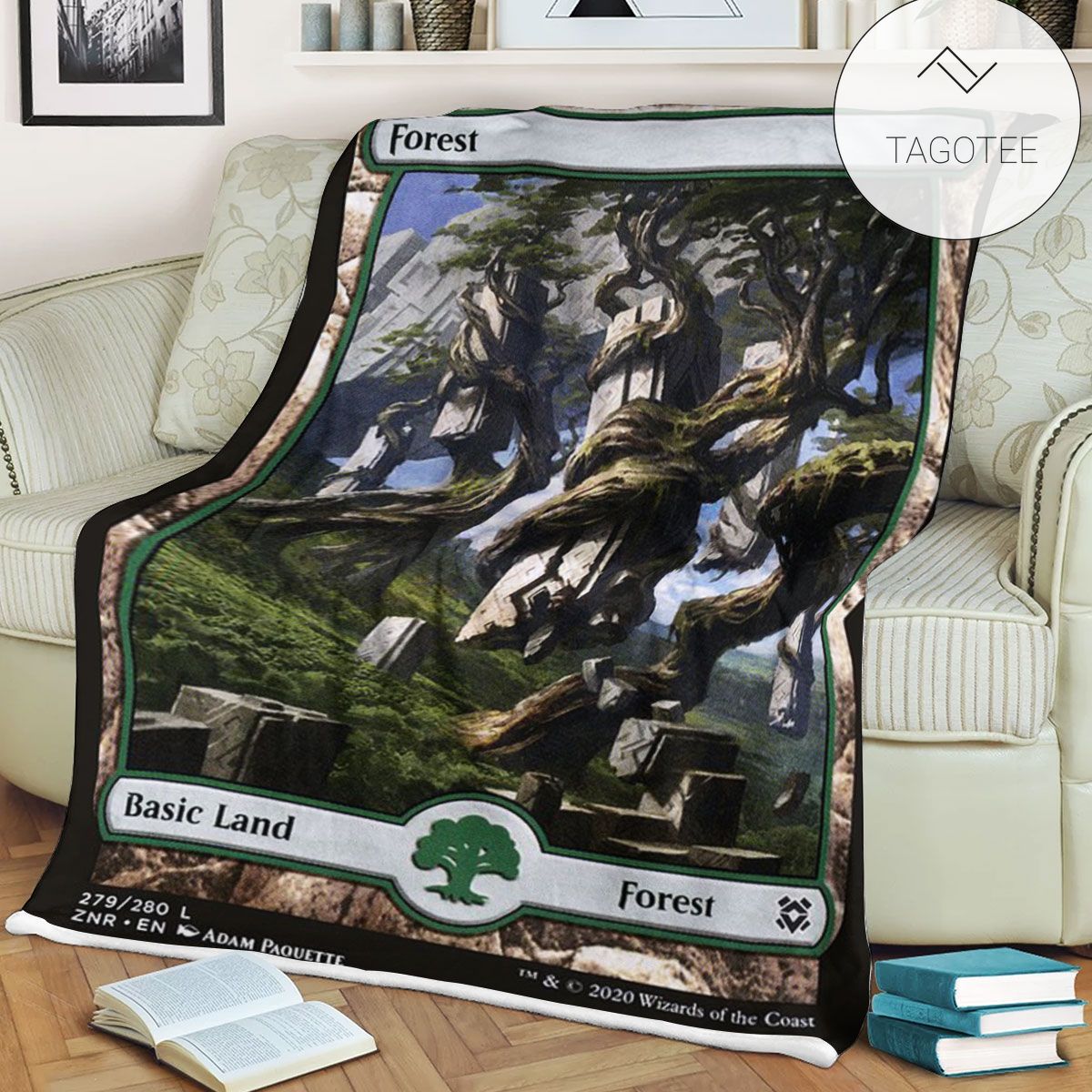 Znr 279 Forest Mtg Game Magic The Gathering Fleece Blanket Znr 279 Forest Mtg Game Magic The Gathering Fleece Blanket