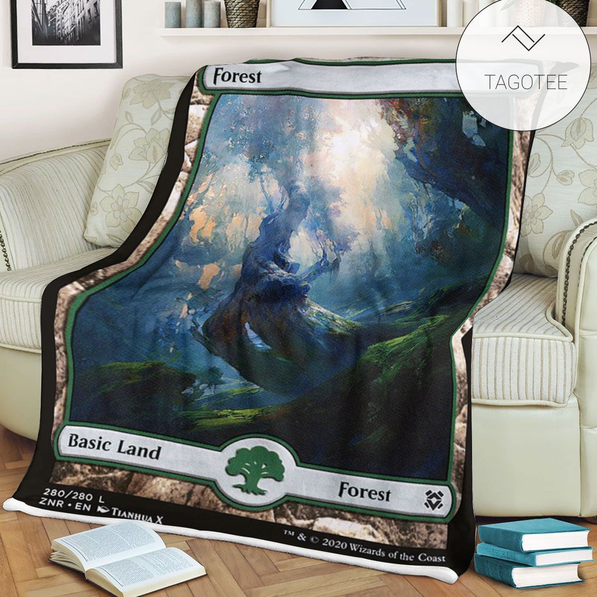 Znr 280 Forest Mtg Game Magic The Gathering Fleece Blanket Znr 280 Forest Mtg Game Magic The Gathering Fleece Blanket