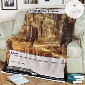 Znr 285 Brightclimb Pathway Mtg Game Magic The Gathering Fleece Blanket