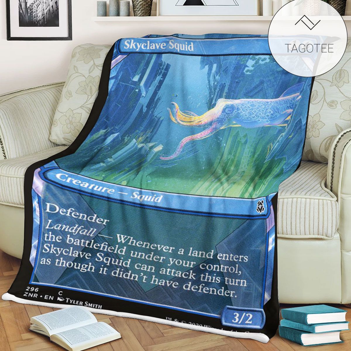 Znr 296 Skyclave Squid Mtg Game Magic The Gathering Fleece Blanket Znr 296 Skyclave Squid Mtg Game Magic The Gathering Fleece Blanket