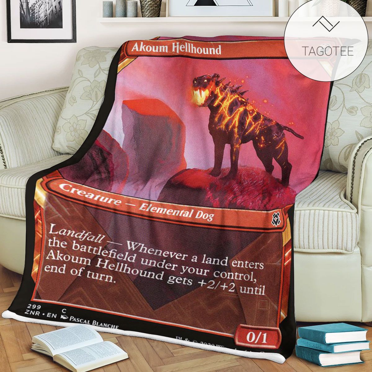 Znr 299 Akoum Hellhound Mtg Game Magic The Gathering Fleece Blanket Znr 299 Akoum Hellhound Mtg Game Magic The Gathering Fleece Blanket