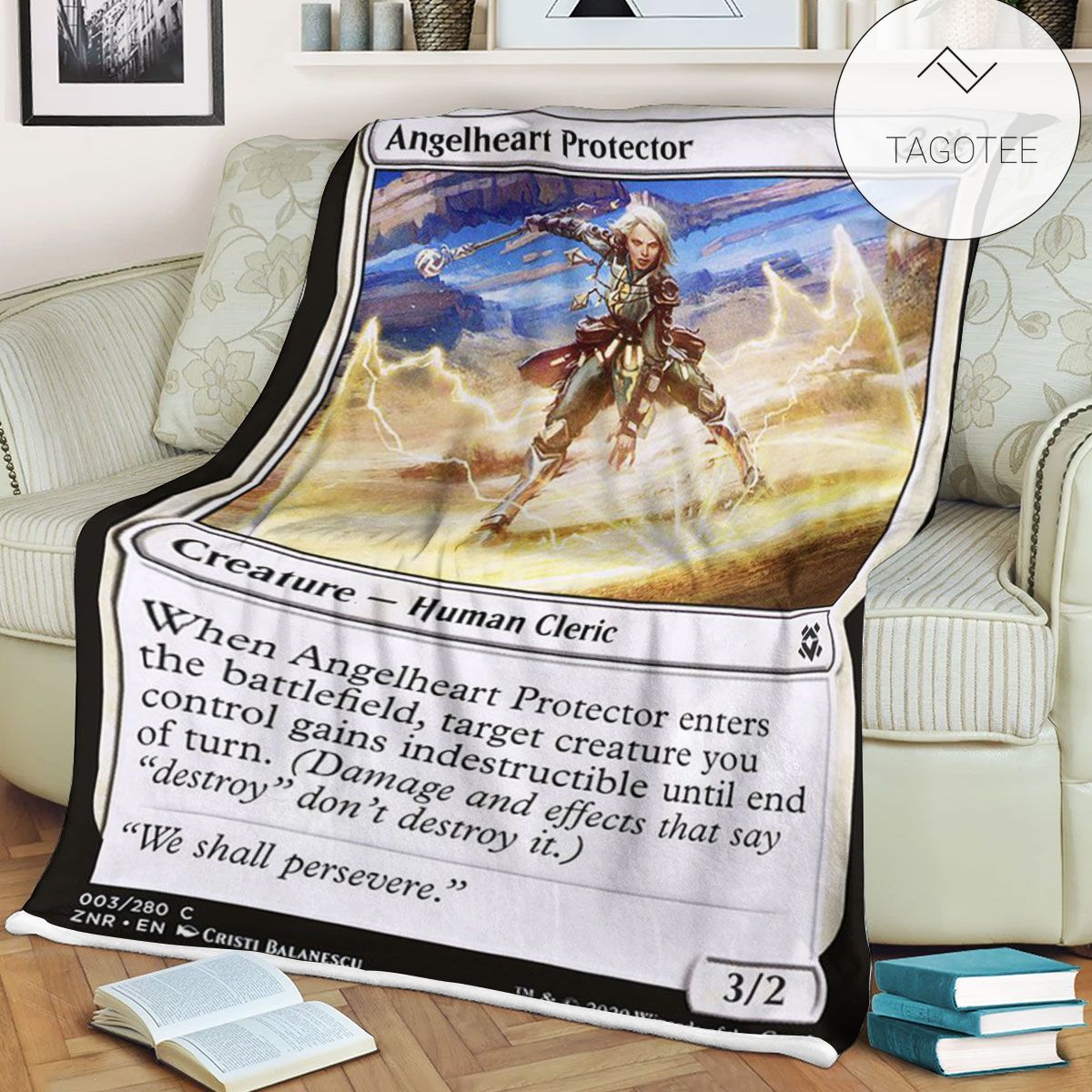 Znr 3 Angelheart Protector Mtg Game Magic The Gathering Fleece Blanket Znr 3 Angelheart Protector Mtg Game Magic The Gathering Fleece Blanket