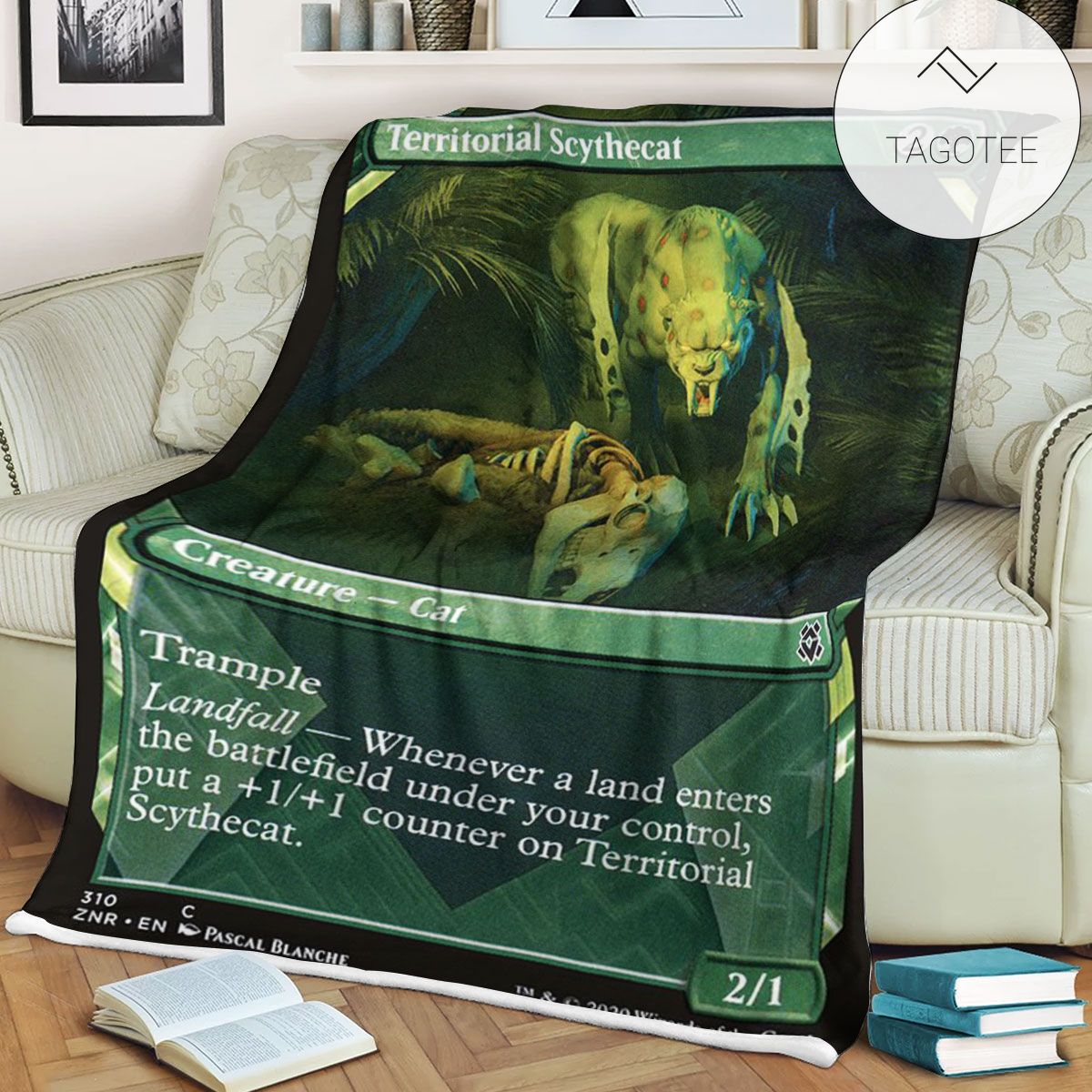 Znr 310 Territorial Scythecat Mtg Game Magic The Gathering Fleece Blanket Znr 310 Territorial Scythecat Mtg Game Magic The Gathering Fleece Blanket