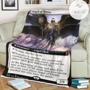 Znr 314 Angel Of Destiny Mtg Game Magic The Gathering Fleece Blanket