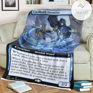Znr 327 Coralhelm Chronicler Mtg Game Magic The Gathering Fleece Blanket