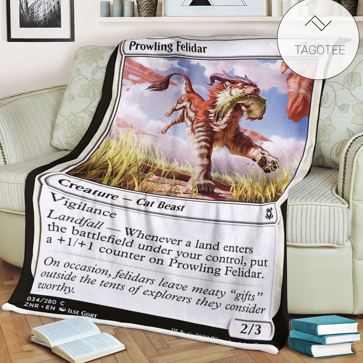 Znr 34 Prowling Felidar Mtg Game Magic The Gathering Fleece Blanket Znr 34 Prowling Felidar Mtg Game Magic The Gathering Fleece Blanket