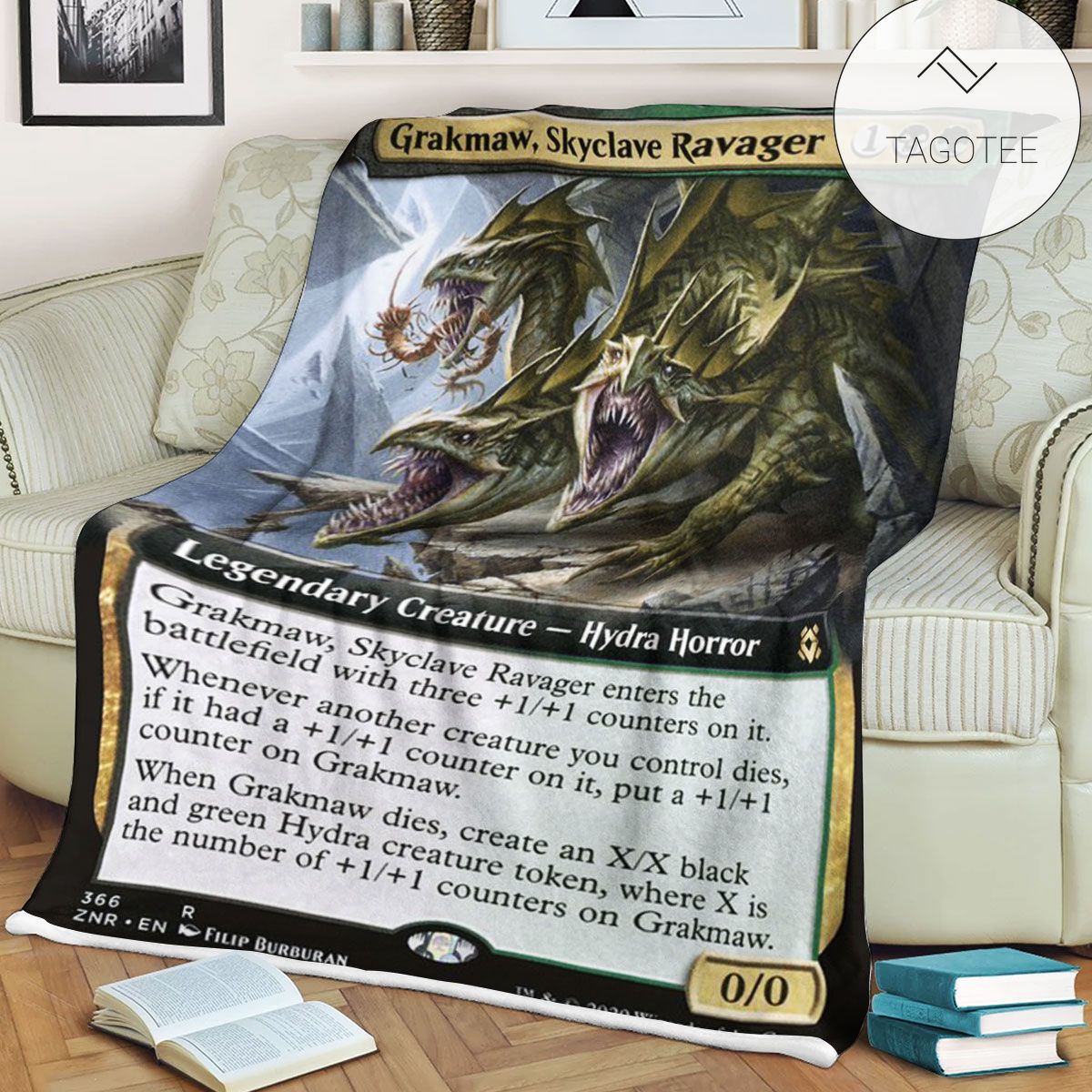 Znr 366 Grakmaw Skyclave Ravager Mtg Game Magic The Gathering Fleece Blanket Znr 366 Grakmaw Skyclave Ravager Mtg Game Magic The Gathering Fleece Blanket