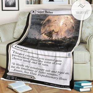 Znr 37 Sejiri Shelter Mtg Game Magic The Gathering Fleece Blanket