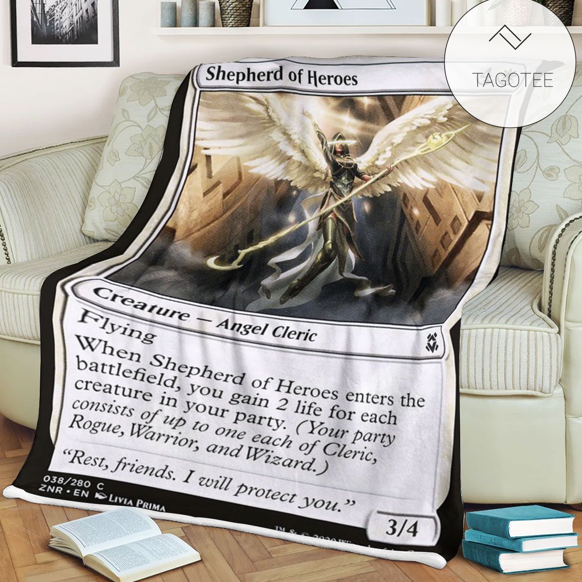 Znr 38 Shepherd Of Heroes Mtg Game Magic The Gathering Fleece Blanket Znr 38 Shepherd Of Heroes Mtg Game Magic The Gathering Fleece Blanket