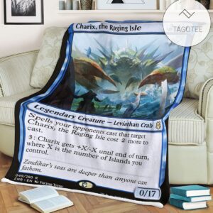 Znr 49 Charix The Raging Isle Mtg Game Magic The Gathering Fleece Blanket