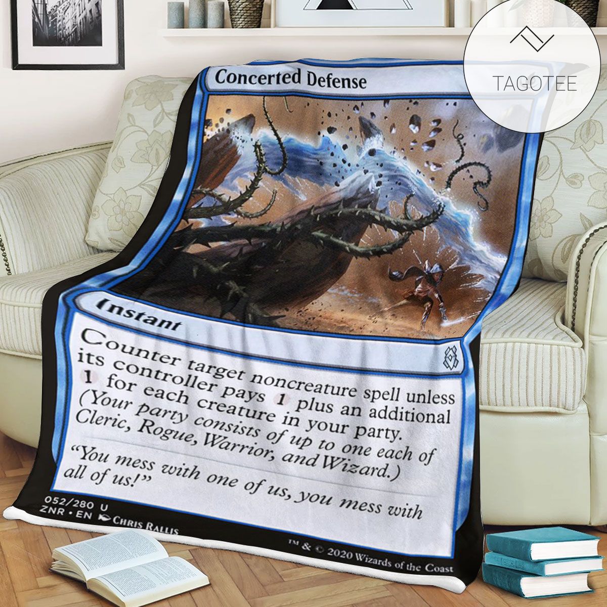 Znr 52 Concerted Defense Mtg Game Magic The Gathering Fleece Blanket Znr 52 Concerted Defense Mtg Game Magic The Gathering Fleece Blanket