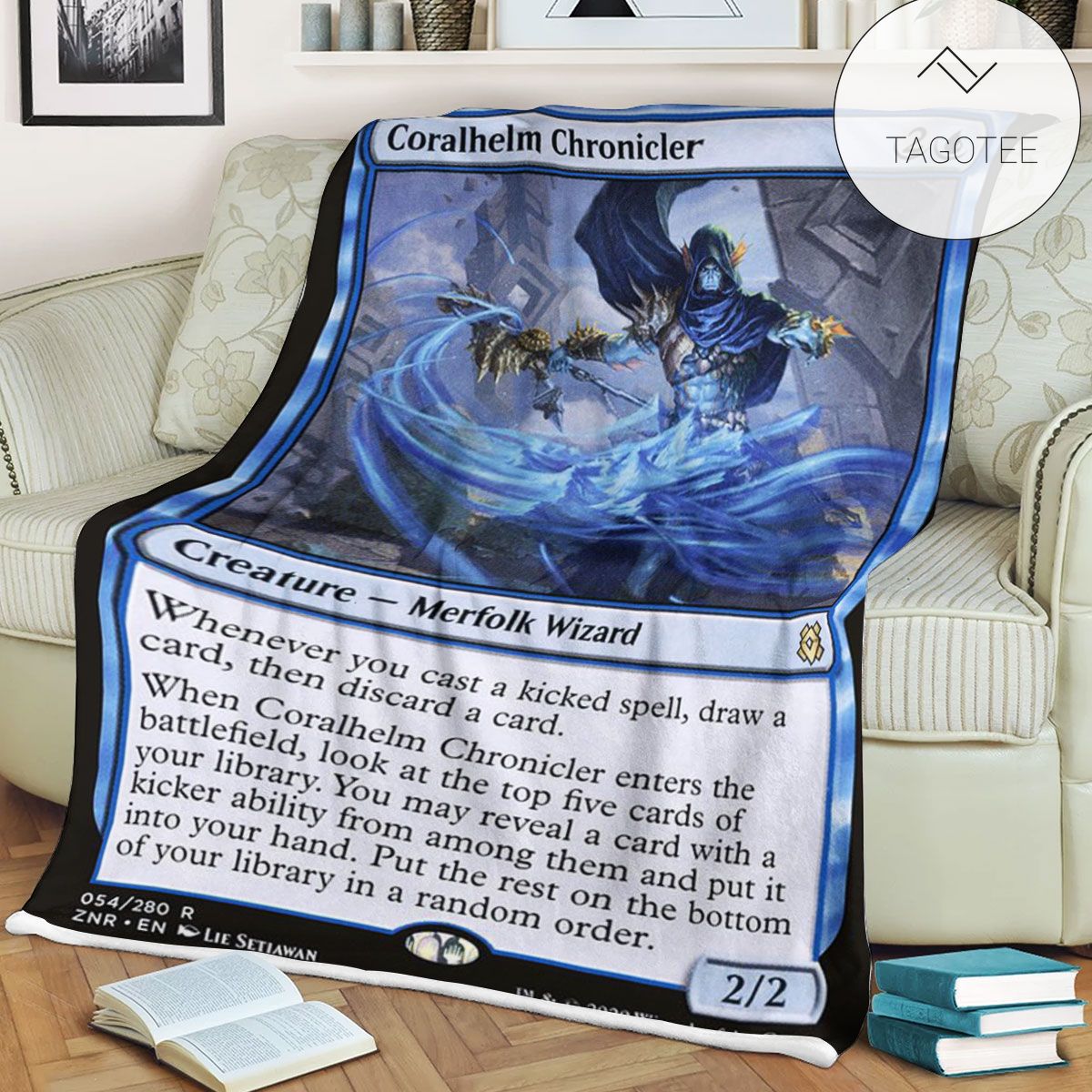 Znr 54 Coralhelm Chronicler Mtg Game Magic The Gathering Fleece Blanket Znr 54 Coralhelm Chronicler Mtg Game Magic The Gathering Fleece Blanket