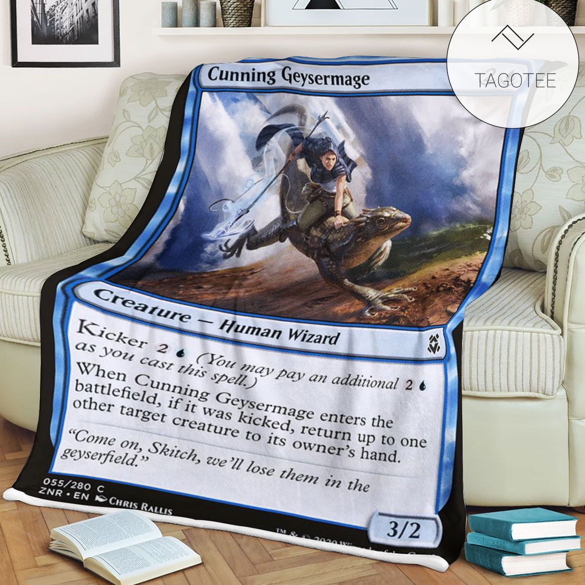 Znr 55 Cunning Geysermage Mtg Game Magic The Gathering Fleece Blanket Znr 55 Cunning Geysermage Mtg Game Magic The Gathering Fleece Blanket