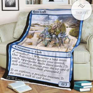Znr 75 Ruin Crab Mtg Game Magic The Gathering Fleece Blanket
