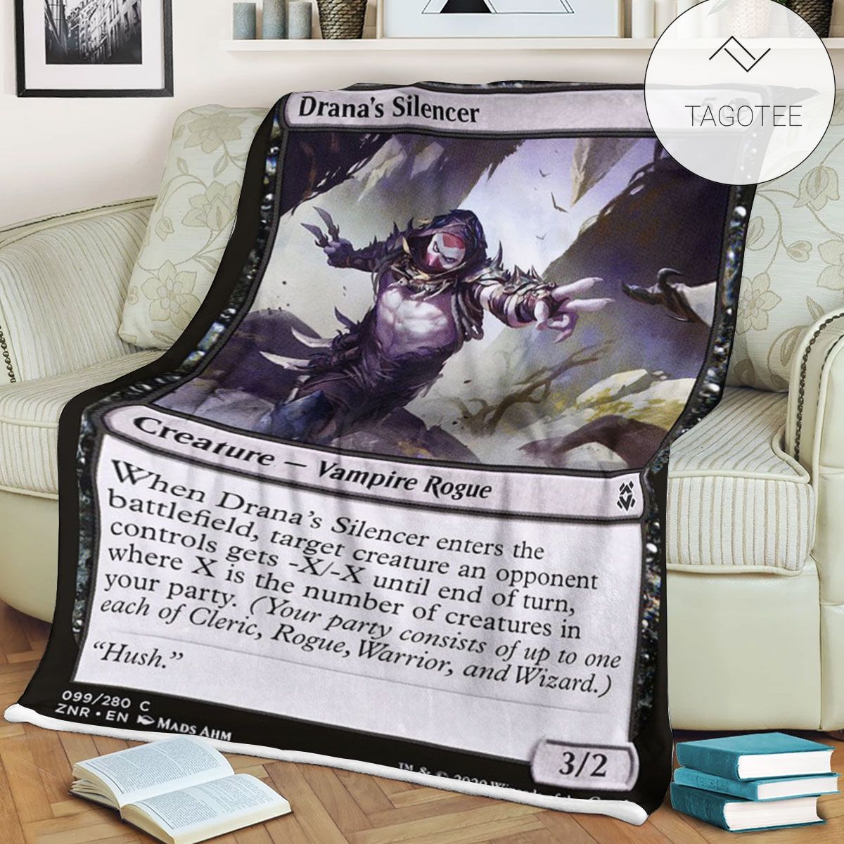 Znr 99 Drana S Silencer Mtg Game Magic The Gathering Fleece Blanket Znr 99 Drana S Silencer Mtg Game Magic The Gathering Fleece Blanket