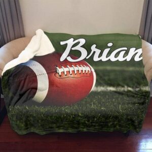 Football Personalized Sherpa Blanket