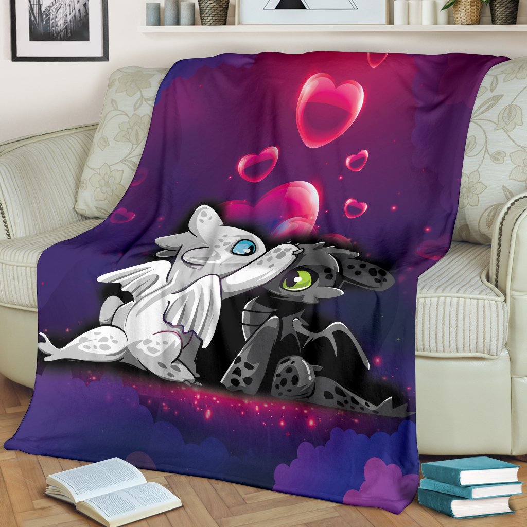 Night Fury Light Fury Love Premium Blanket Night Fury Light Fury Love Premium Blanket