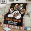 Basset Hound Leave Paw Prints On Your Heart Fleece Blanket