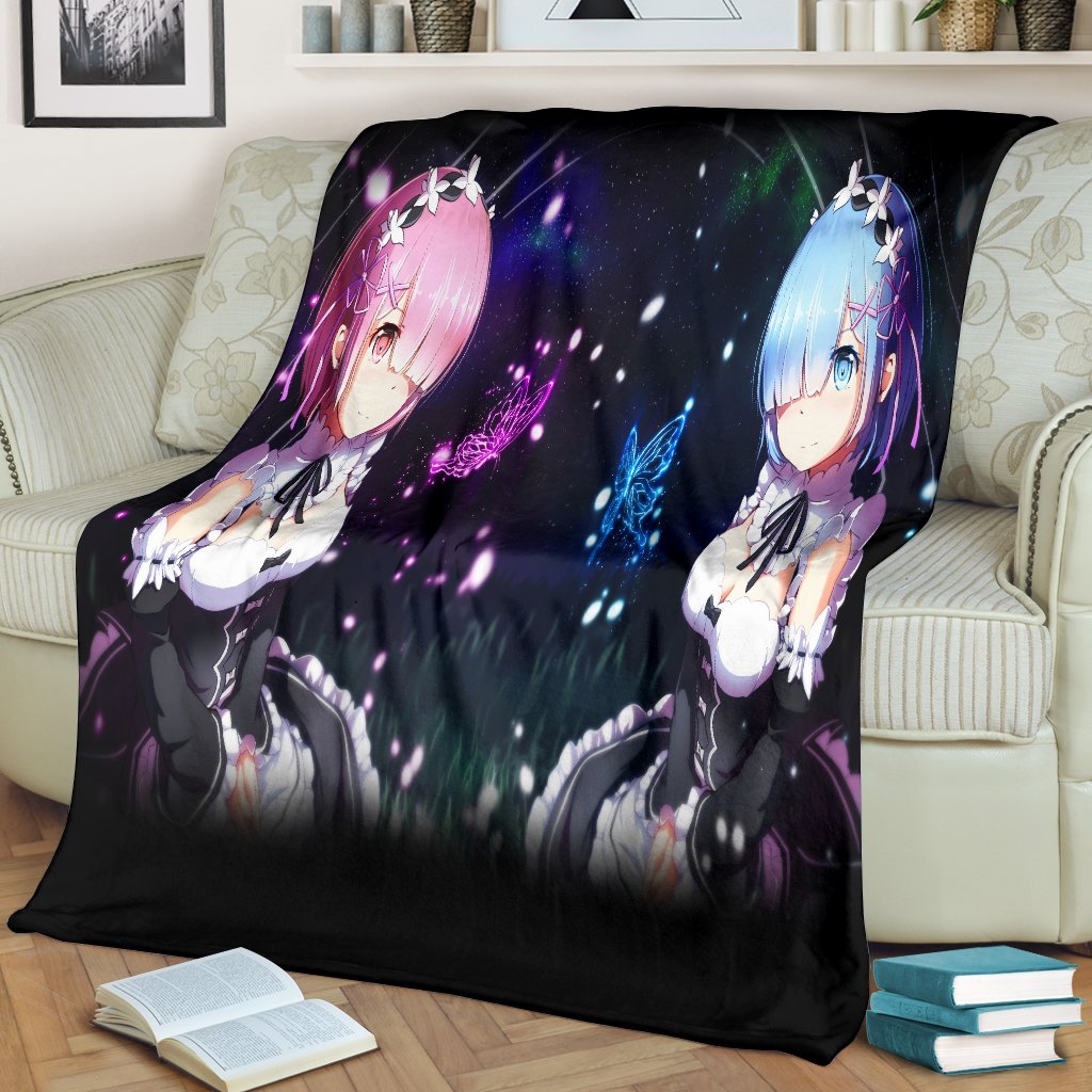 Rem And Ram Re Zero Premium Blanket Rem And Ram Re Zero Premium Blanket