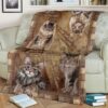 Vintage Maine Coon Cat Quotes Blanket