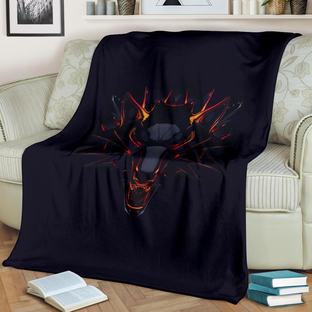 The Witcher Wolf Emblem Premium Blanket The Witcher Wolf Emblem Premium Blanket