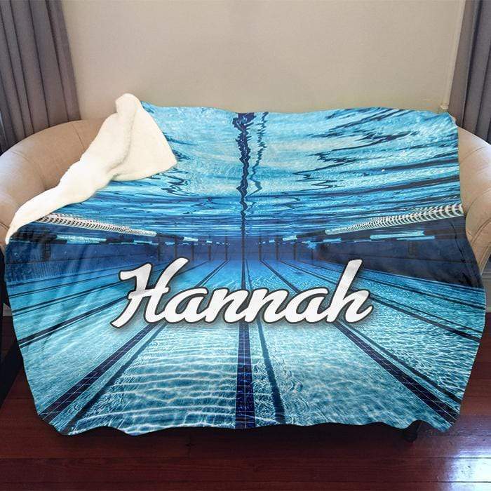 Personalized Competitive Swimming Sherpa Blanket Personalized Competitive Swimming Sherpa Blanket
